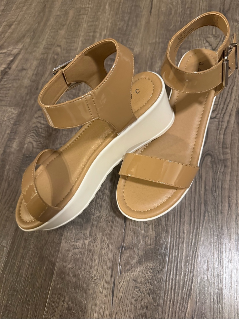 J. Adam Tan Ankle-Strap Sandals with Buckle - Spring  and summer must have!